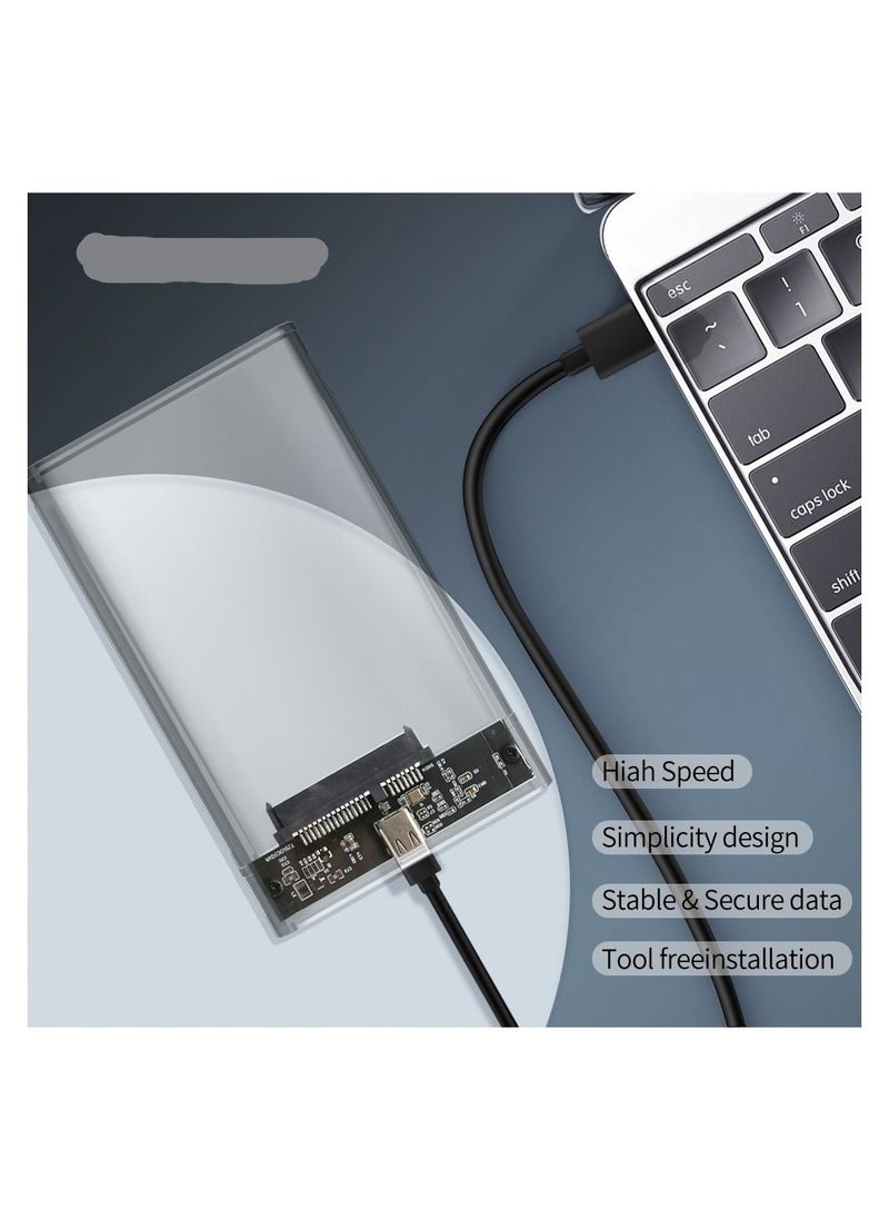 AROAQ - Transparent HDD Case for hard drive Super Speed USB 3.0 Gen 1 Mobile External Hard Drive Case - Image 1