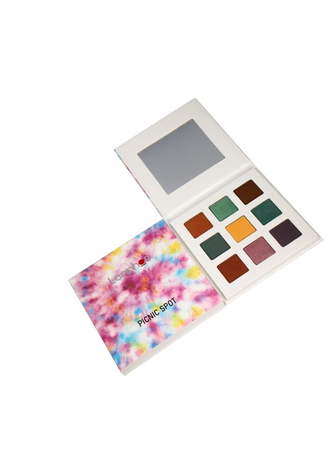 Lenphor Eye Shadow 9 in 1 Palette - Picnic Spot Matte Shimmer Glitter Pressed | All Highly Pigmented Blending Powder with Gorgeous Pearls 10.8 gm - Image 1