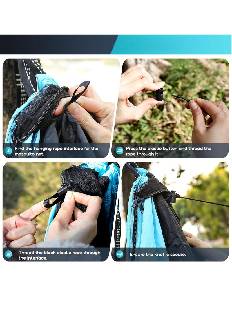 Generic Camping hammock mosquito net, portable hammock with tree ties, travel camping hammock tent, indoor and outdoor hiking camping accessories, trunk, backyard, beach - Image 4