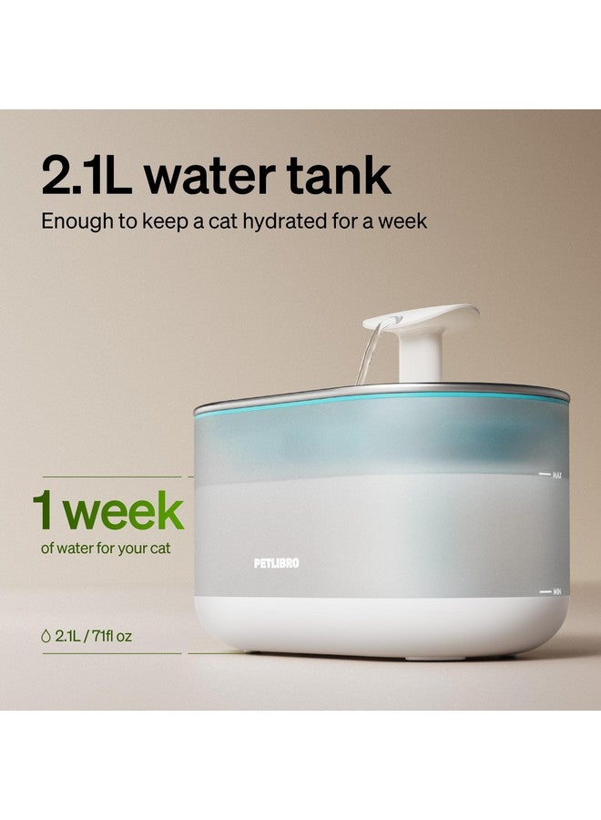 PETLIBRO PETLIBRO Cat Water Fountain Stainless Steel,Ultra Quiet,71fl oz/2.1L Automatic Cat Fountain,Two Flow Modes,BPA-Free Capsule Metal Healthy Pet Water Fountain for Cats Inside  - Image 4