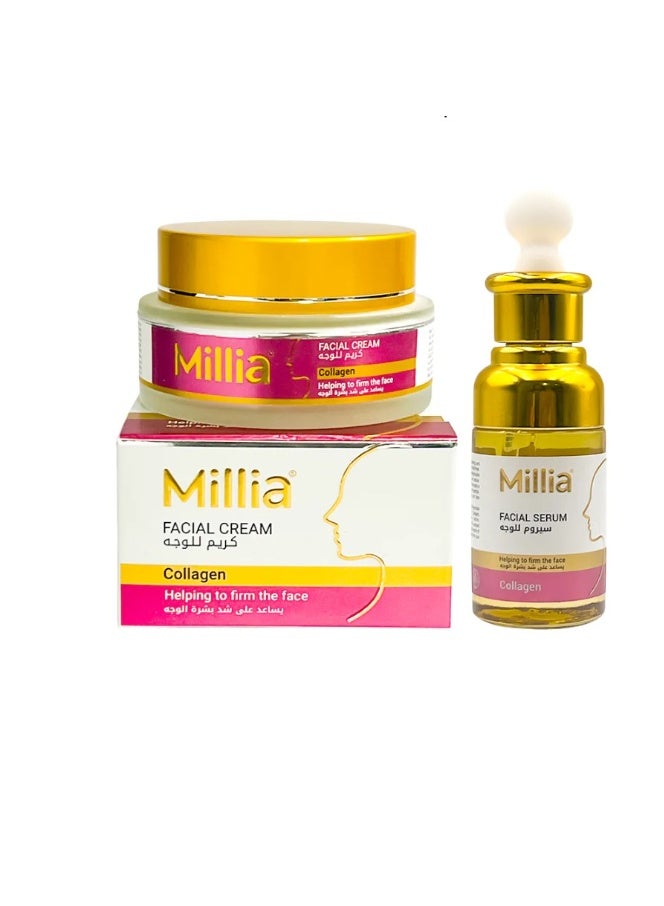 Millia Collagen Cream (100 ml) or Serum (40 ml) – Anti-Aging Collagen Skincare for Firm, Hydrated, and Youthful Skin - Image 1