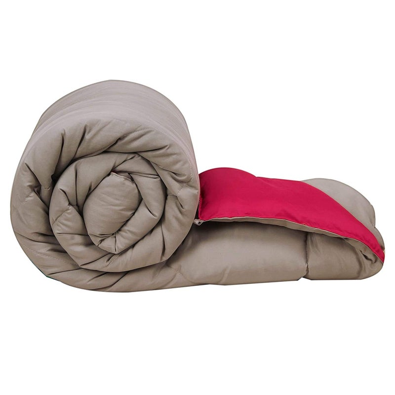 SVT Microfiber 200TC Comforter (Single Bed_Grey & Pink) - Image 1