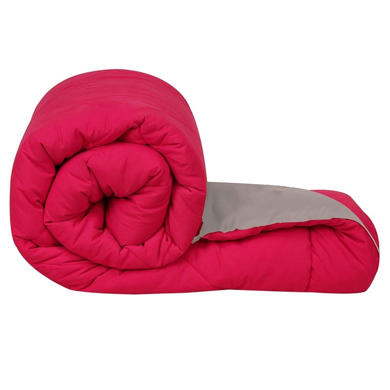 SVT Microfiber 200TC Comforter (Single Bed_Grey & Pink) - Image 4