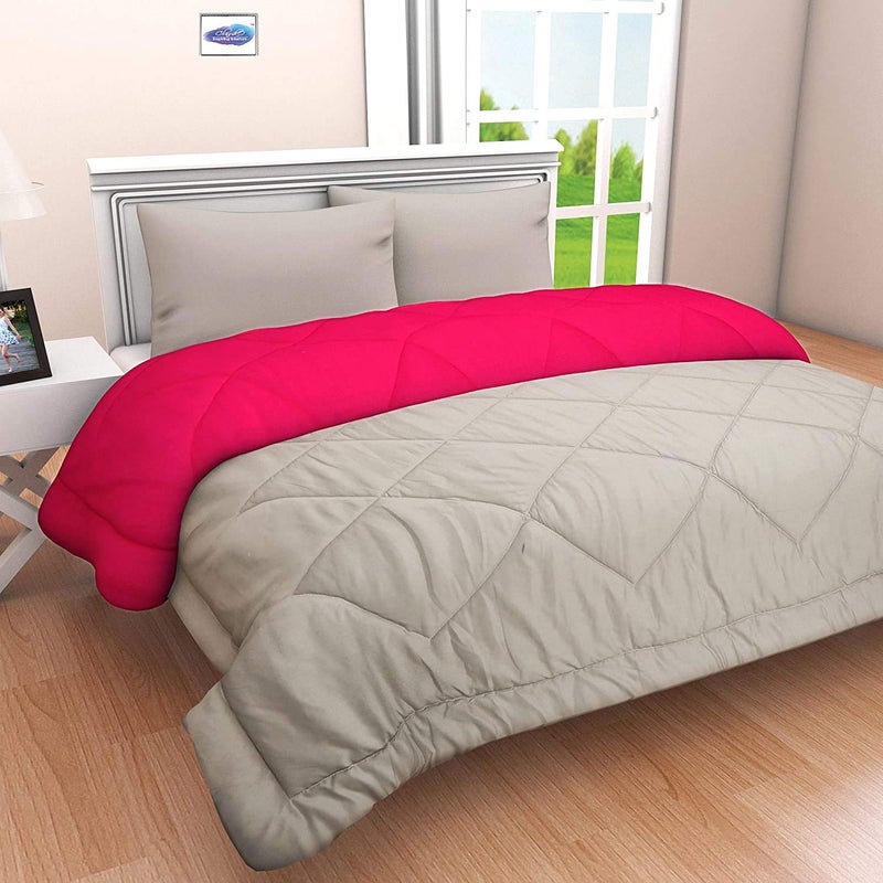 SVT Microfiber 200TC Comforter (Single Bed_Grey & Pink) - Image 2