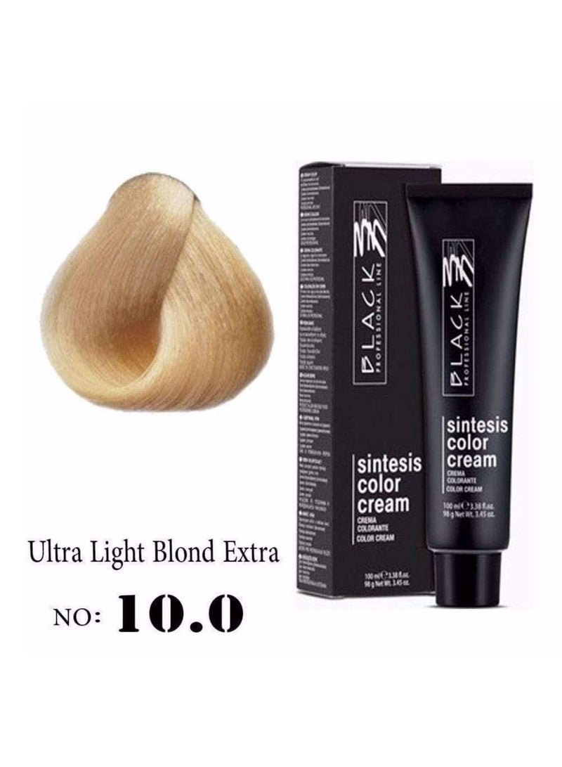 BLACK PROFESSIONAL LINE Black Sintesis Color Cream Extra Light Blonde 10.0 – Permanent Hair Color with Intense Lightening – 100ml - Image 1