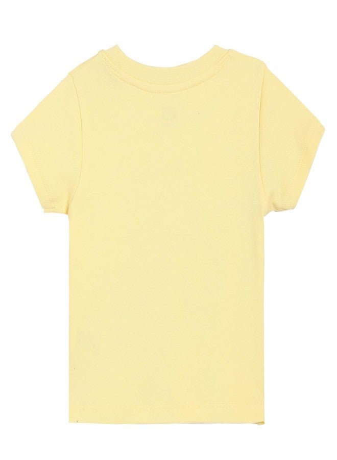 miniklub Baby Boys Round Neck Half Sleeve Knit T-Shirt (6-9M) Yellow - Image 2