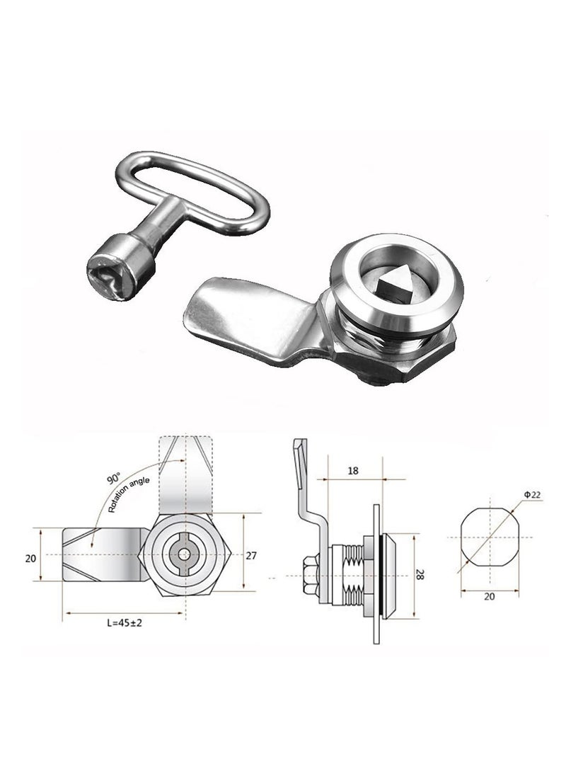 SYOSI - Electric Meter Box Latch High Quality Gas Meter Box Lock with Triangle Key Threaded Cam Lock Secure Your Valuables for Mailbox Cabinet and Furniture 2 Pack - Image 1