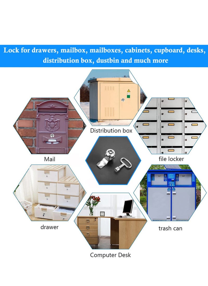SYOSI - Electric Meter Box Latch High Quality Gas Meter Box Lock with Triangle Key Threaded Cam Lock Secure Your Valuables for Mailbox Cabinet and Furniture 2 Pack - Image 1