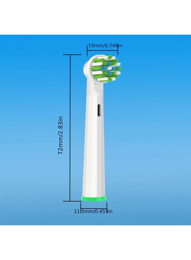 4 عبوات رؤوس فرشاة أسنان كهربائية بيضاء بديلة متوسطة النعومة متوافقة مع سلسلة Oral B - Image 2
