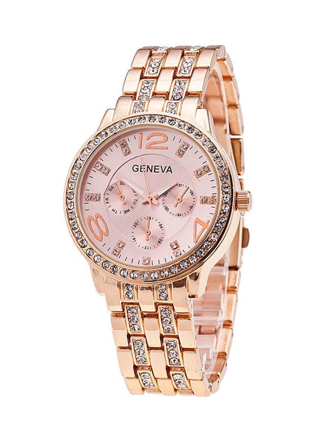 جنيفا Women's Water Resistant Stainless Steel Analog Watch AWNTG-01-W0010 - 37 mm - Rose Gold - Image 1