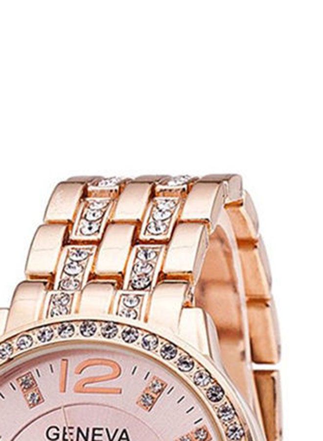 جنيفا Women's Water Resistant Stainless Steel Analog Watch AWNTG-01-W0010 - 37 mm - Rose Gold - Image 5