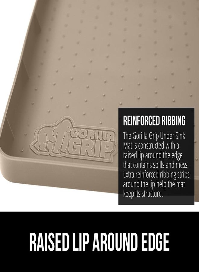 GORILLA GRIP Waterproof Silicone Under Sink Mat with Raised Lip for Kitchen and Bathroom, Cabinet Shelf Liner Stay in Place Mats Dishwasher Safe Drawer Liner, Organizer Tray, 15 x 22 in, Beige - Image 5