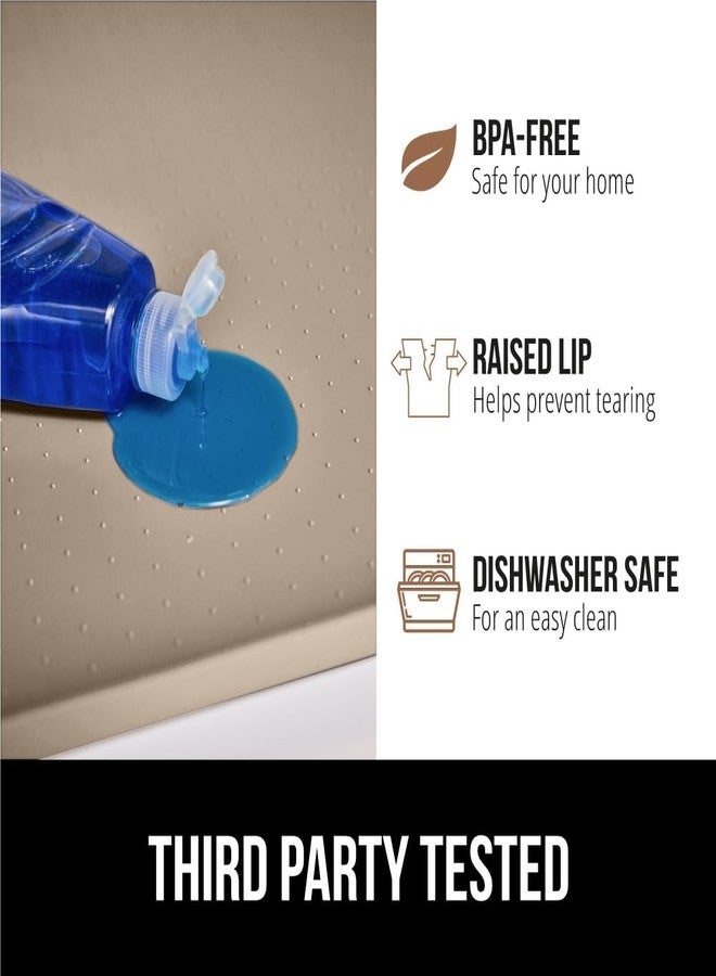 GORILLA GRIP Waterproof Silicone Under Sink Mat with Raised Lip for Kitchen and Bathroom, Cabinet Shelf Liner Stay in Place Mats Dishwasher Safe Drawer Liner, Organizer Tray, 15 x 22 in, Beige - Image 4