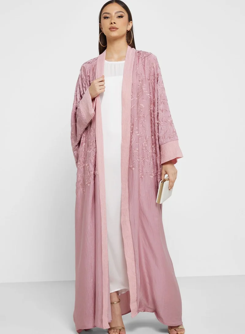 hayas closet Cape Sleeve Embroidered Abaya