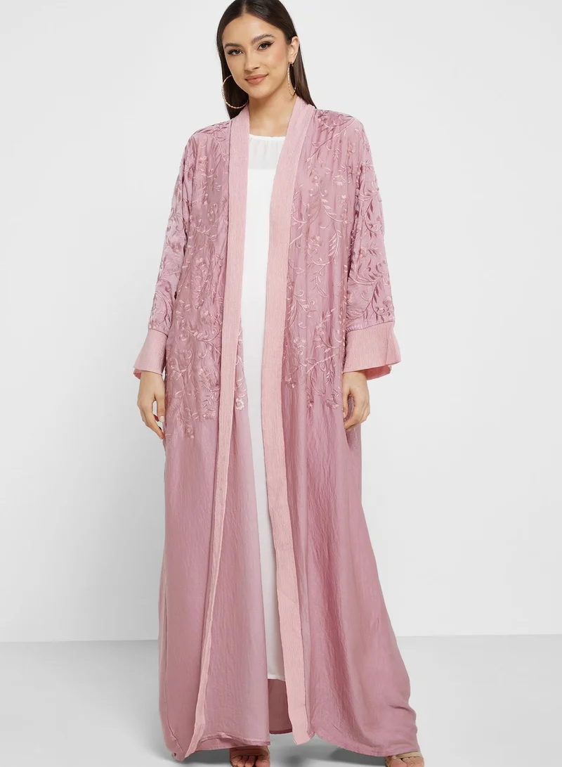 hayas closet Cape Sleeve Embroidered Abaya