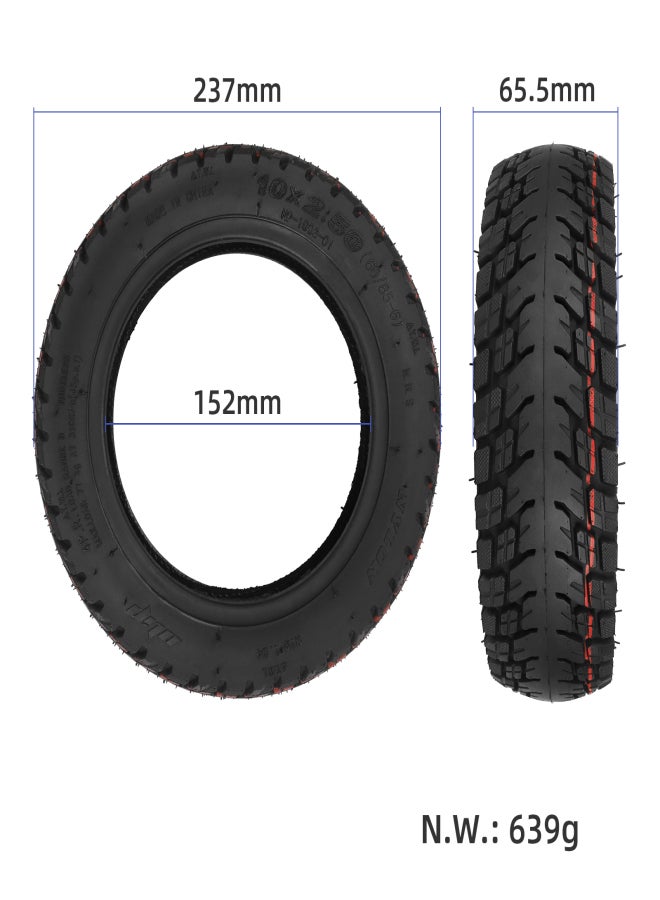 Ulip 10x2.5 Tubeless Tire 60/85-6 Off-Road Vacuum Tire 10 Inch Electric Scooter Tire Explosion-Proof Inflatable Rubber Tyre with Nozzle - Image 3