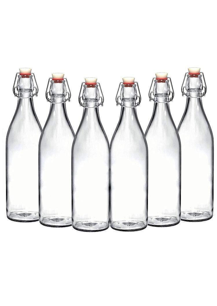 Home-Cart 2019 Glass Bottle, 1000ml, Set of 2, Transparent - Image 1