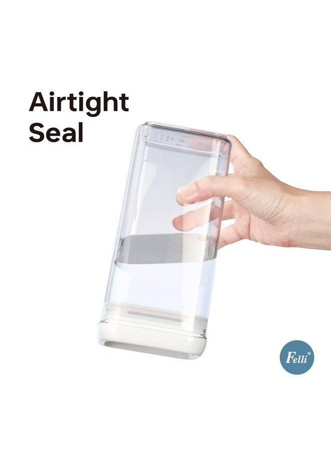 Felli Flip Tite Food Storage Container with Lid Airtight 4" Ring Seal Flip Top, Stackable Acrylic Canister Jar for Pantry Kitchen Counter, Snack Coffee Bean Granola Pet Treats Cracker Holder (1.3 qt) - Image 4