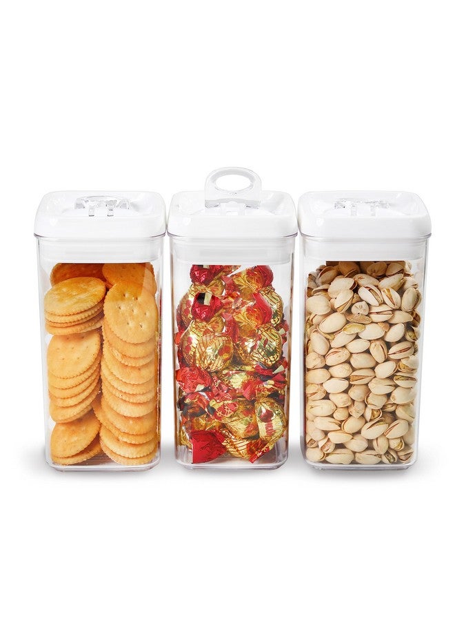 Felli Flip Tite Food Storage Container with Lid Airtight 4" Ring Seal Flip Top, Stackable Acrylic Canister Jar for Pantry Kitchen Counter, Snack Coffee Bean Granola Pet Treats Cracker Holder (1.3 qt) - Image 1
