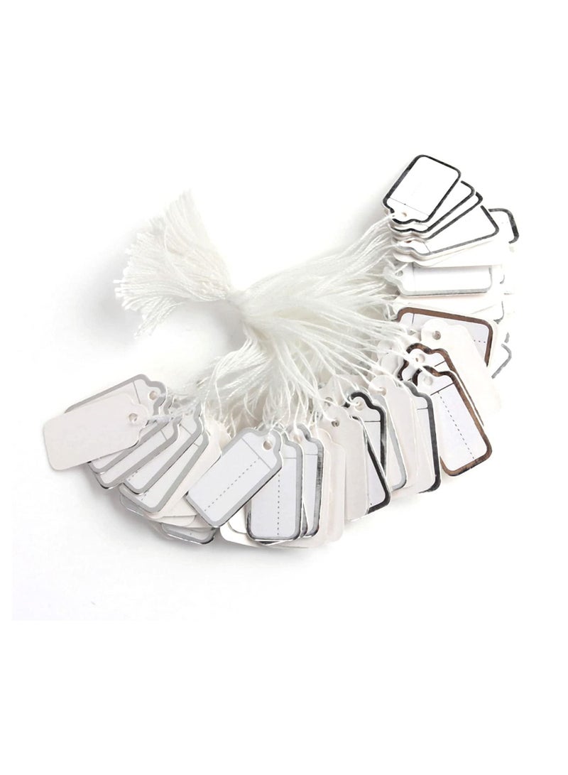 Excefore Jewelry Price Tags, 500Pcs White Clothing Price Tags, Tag Card Writable, Plastic Paper Material with Rope - Image 1