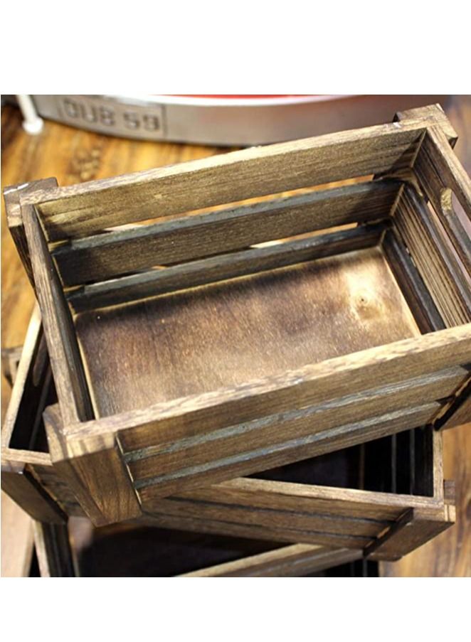 FFD Wooden Nesting Crates Set of 4 Wood Storage Boxes Decorative Wooden Storage Box - Image 4