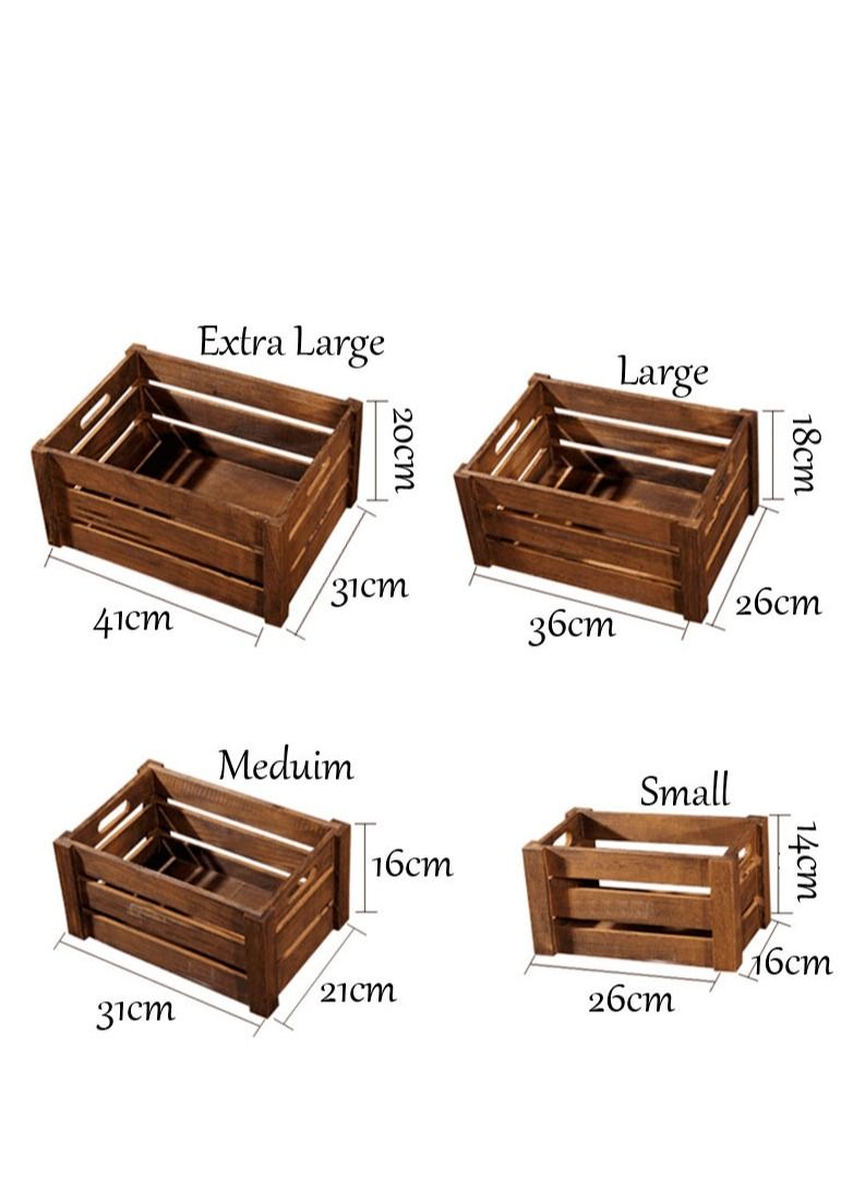 FFD Wooden Nesting Crates Set of 4 Wood Storage Boxes Decorative Wooden Storage Box - Image 2