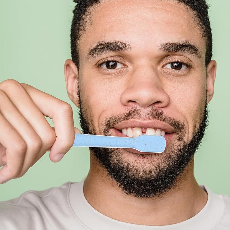 Wheat Straw Handle Toothbrush 12 Pack Charcoal Soft Bristles Travel Household - Image 3