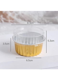 Garlo Aluminum Cupcake Pans with Lids,50pcs 130ml Muffin Liners Cups, Disposable Foil Ramekins, Aluminum Foil Baking Cups, Cupcake Baking Cups, Aluminum Foil Cupcake Holders Pans with Lids  - Image 2