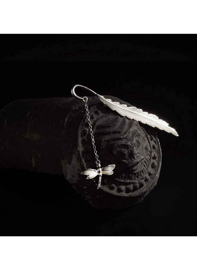 Generic - Bookmarks Glow in The Dark Bookmarks Metal Feather Dragonfly Luminous Hooks Women Friend Unique Pretty Beautiful Chakra Separator Apply to Book Lovers Girls Men Adults Kids Book Lover Gift - Image 1