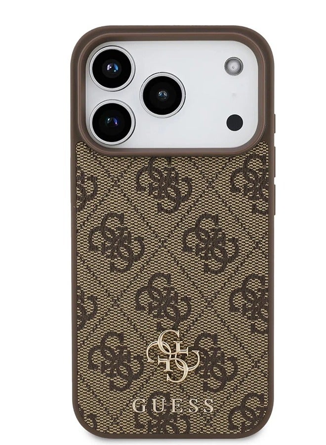 GUESS iPhone 17 Pro Max MagSafe Case 4G PU Leather With Small 4G & Classic Metal Logo / Magsafe Compatible / Ultra Slim / lightweight design / Easy Installation - Brown - Image 1