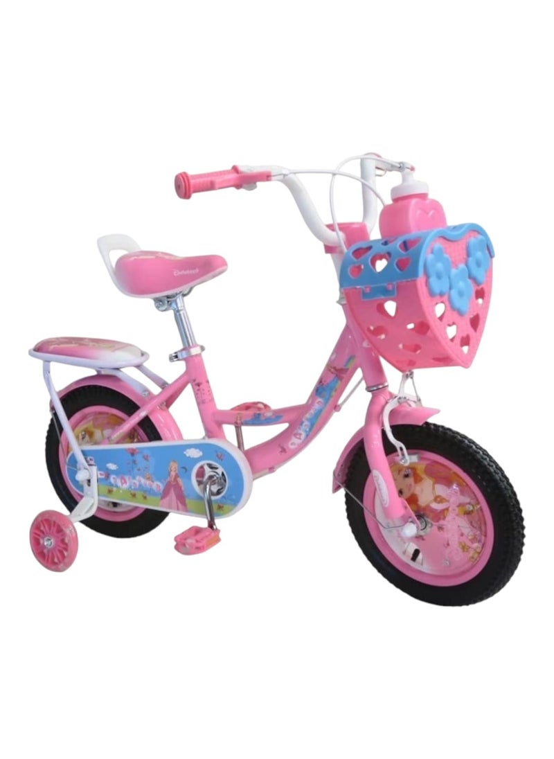 BABYCARA Girl Bike for Kids Widened Wheels with Basket and Training Wheels for Riding Cycling Available 3 to 8 Years  - Image 1