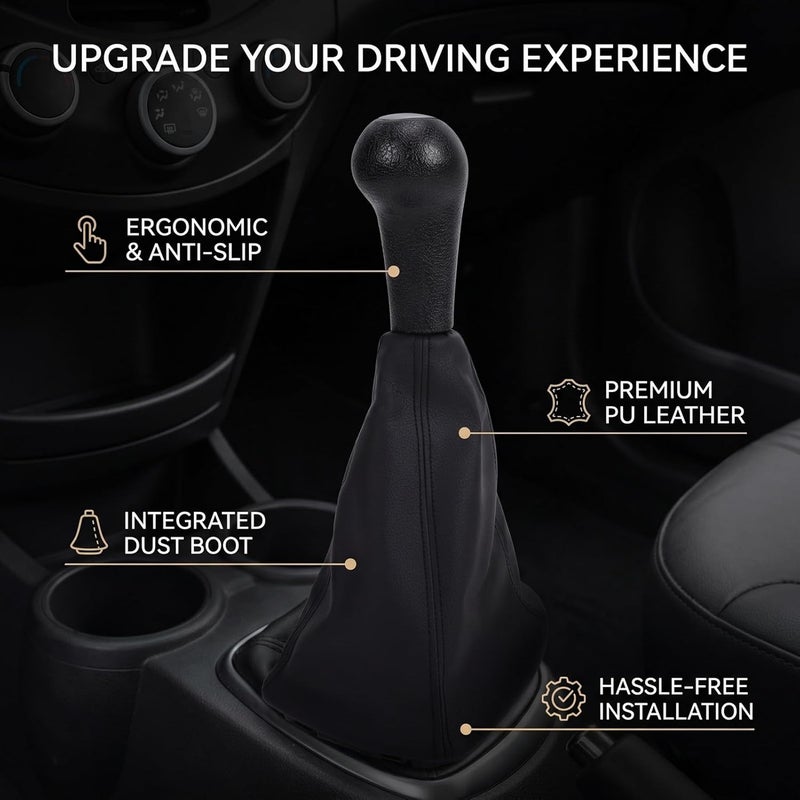 Manual 5 Speed Gear Shift Knob Cover 5 Speed Manual Gear Shift Knob with Dust Proof Wear Proof Ergonomic Design Replacement for Chevy Spark 2011 2012 2013 2014 (Silver) - Image 5