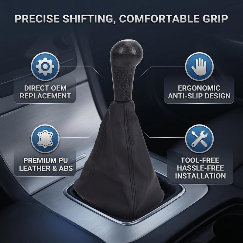 Manual 5 Speed Gear Shift Knob Cover 5 Speed Manual Gear Shift Knob with Dust Proof Wear Proof Ergonomic Design Replacement for Chevy Spark 2011 2012 2013 2014 (Silver) - Image 4