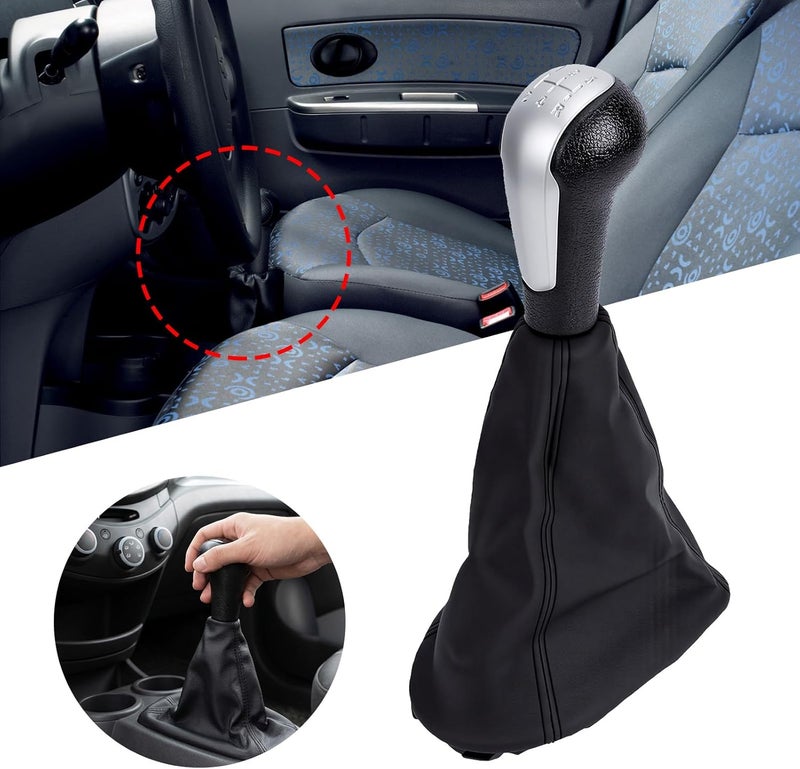 Manual 5 Speed Gear Shift Knob Cover 5 Speed Manual Gear Shift Knob with Dust Proof Wear Proof Ergonomic Design Replacement for Chevy Spark 2011 2012 2013 2014 (Silver) - Image 2