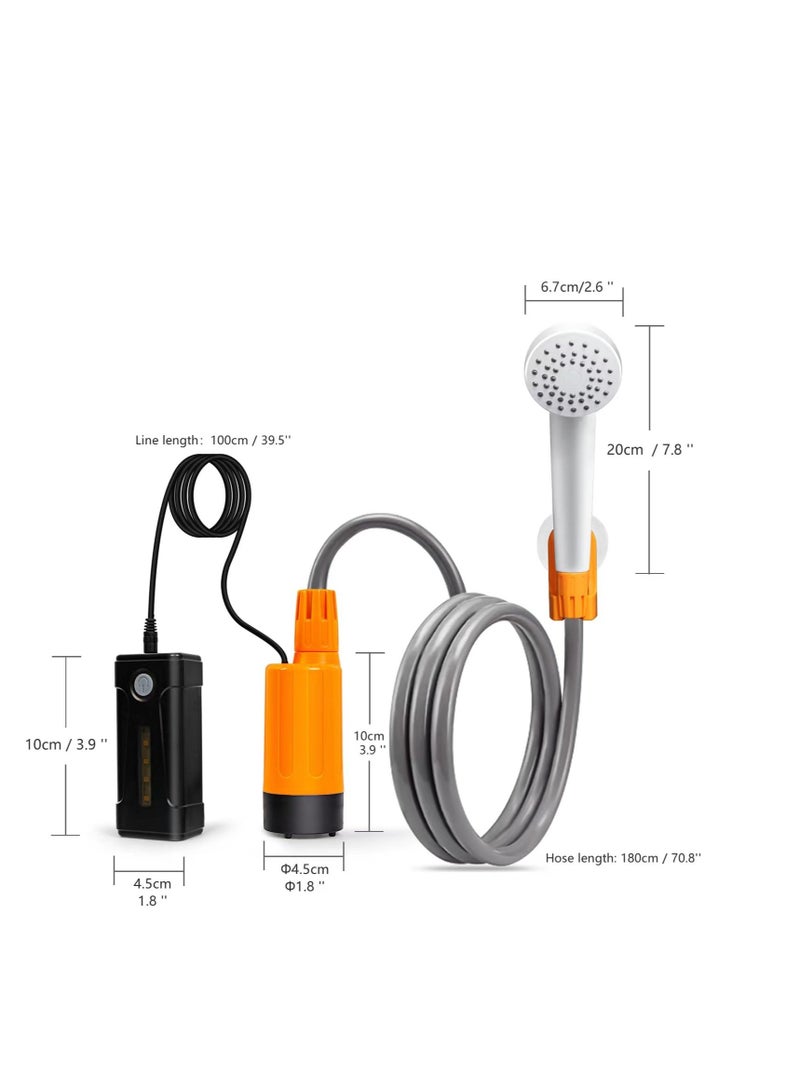 Excefore Portable Outdoor Shower, Outdoor Electric Shower Rechargeable Pump, LED Lighting, USB Charging, Detachable Battery, Pumps The Water from The Bucket into a Stable and Gentle Shower Stream - Image 5