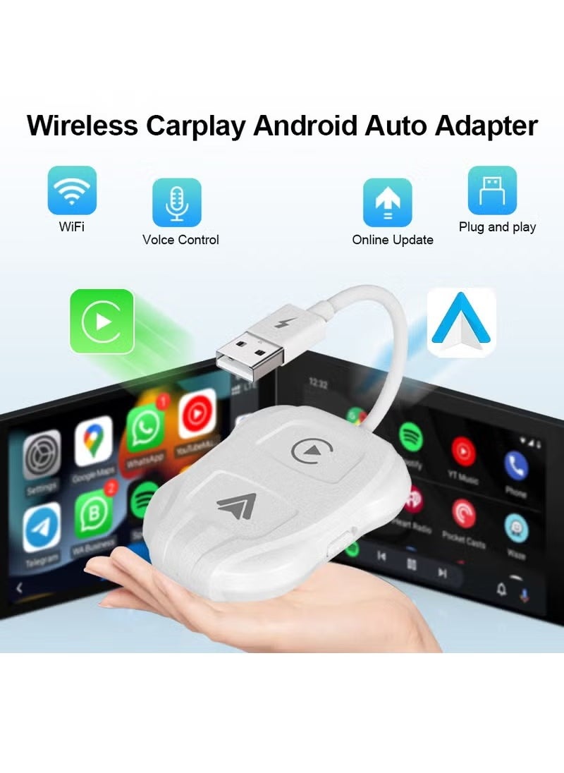 2-in-1 Wireless Apple CarPlay & Android Auto Wireless Adapter, 5.8 GHz Wireless Carplay Dongle for Wired Apple Carplay & Android  - Image 2