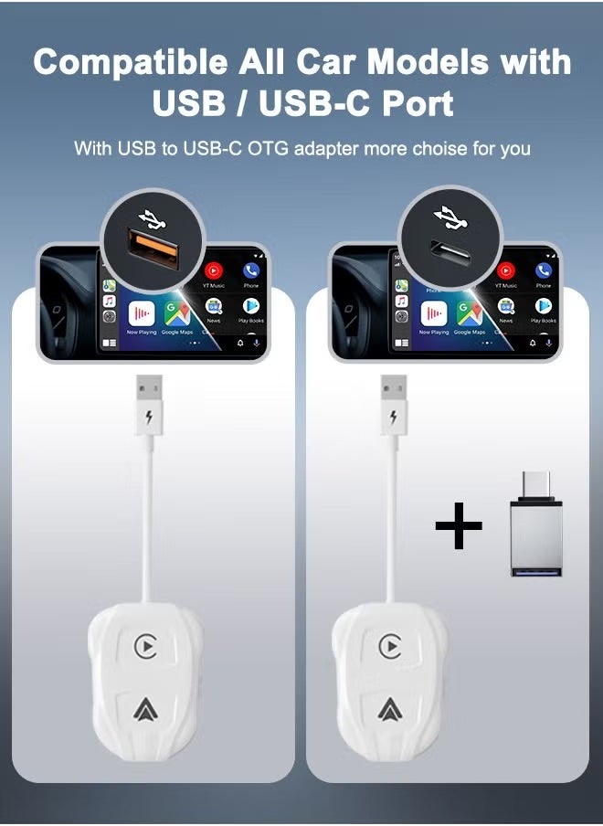 2-in-1 Wireless Apple CarPlay & Android Auto Wireless Adapter, 5.8 GHz Wireless Carplay Dongle for Wired Apple Carplay & Android  - Image 3