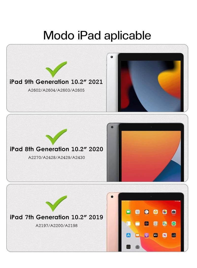 Case Compatible – iPad 10.2-inch (9th/8th/7th Generation, 2021/2020/2019) with Pencil Holder, Clear Transparent Slim Back Case Stand Anti-Shock Tablet Cover (Pink) - Image 4