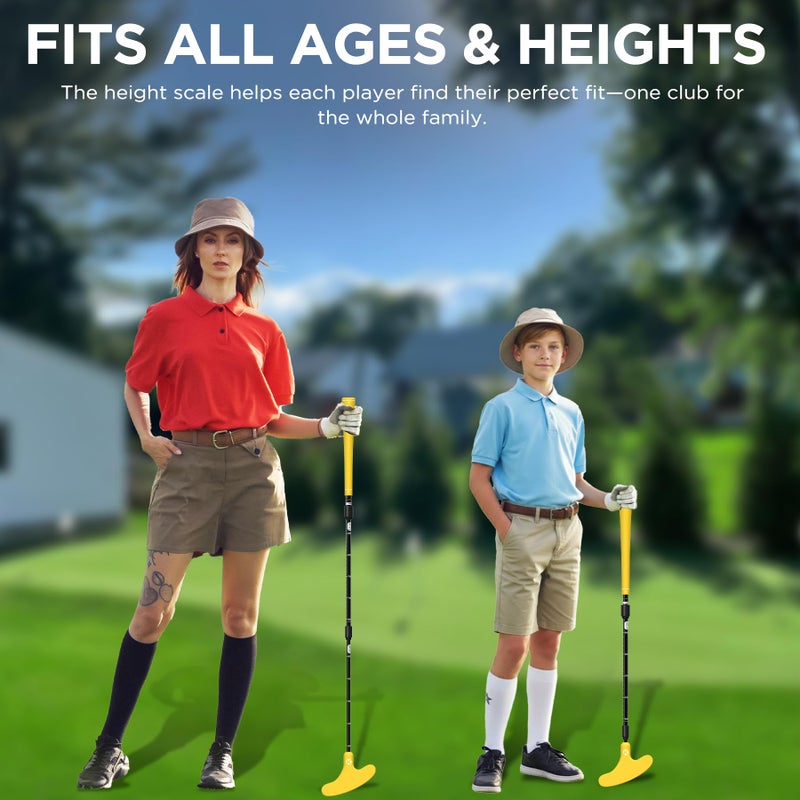KINGTOP Adjustable Golf Putter â€“ Retractable Shaft, Lightweight Travel Putter with Practice Balls & Putting Cup, Left & Right-Handed Design (Yellow Set) - Image 4