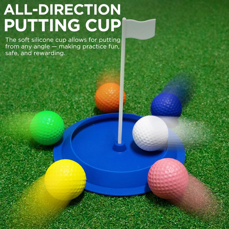 KINGTOP Adjustable Golf Putter â€“ Retractable Shaft, Lightweight Travel Putter with Practice Balls & Putting Cup, Left & Right-Handed Design (Yellow Set) - Image 5