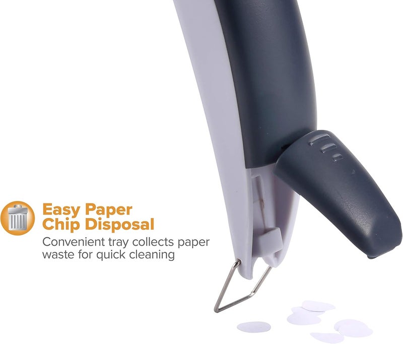 Bostitch Office EZ Squeeze One-Hole Punch, 10 Sheet Capacity, Lightweight, Gray/Blue, Pack of 3 - Image 5
