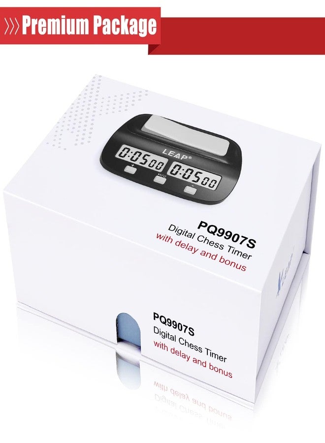 LEAP Chess Clock Digital Chess Timer Professional for Board Games Players Count Up/Down Timer with Alarm Function Black (Official Store) - Image 4