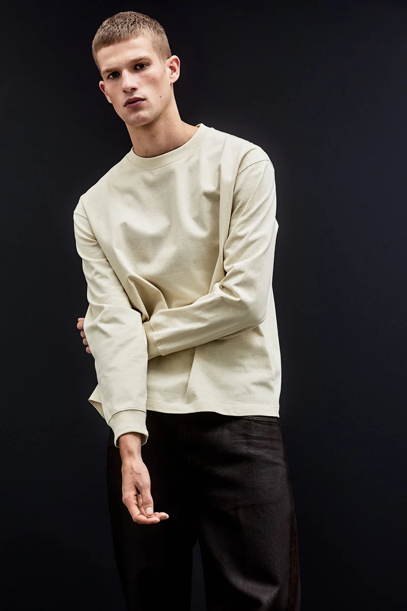 H&M Loose Fit Long-sleeved jersey top