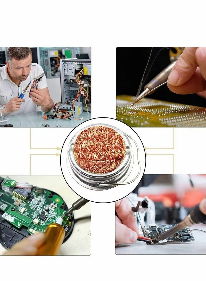 Y&D Soldering Tip Cleaner Solder Cleaning Wire and Holder Soft Coiled Brass Ball Kit, Wipe the Iron with Clean Copper Ball, No Water is Needed - Image 5