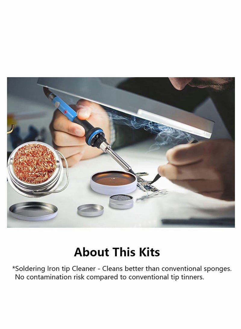 Y&D Soldering Tip Cleaner Solder Cleaning Wire and Holder Soft Coiled Brass Ball Kit, Wipe the Iron with Clean Copper Ball, No Water is Needed - Image 4