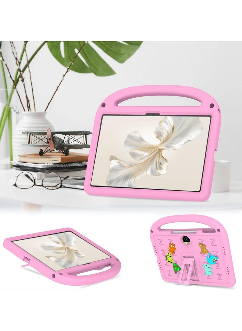 VKL Kids Case Compatible with Honor Pad 9 12.1Inch 2024, Cute Full Body Protective Cover with Handle Stand, Lightweight Shockproof Cover with Shoulder Strap Kickstand for Honor Pad 9 2024 (Pink) - Image 2