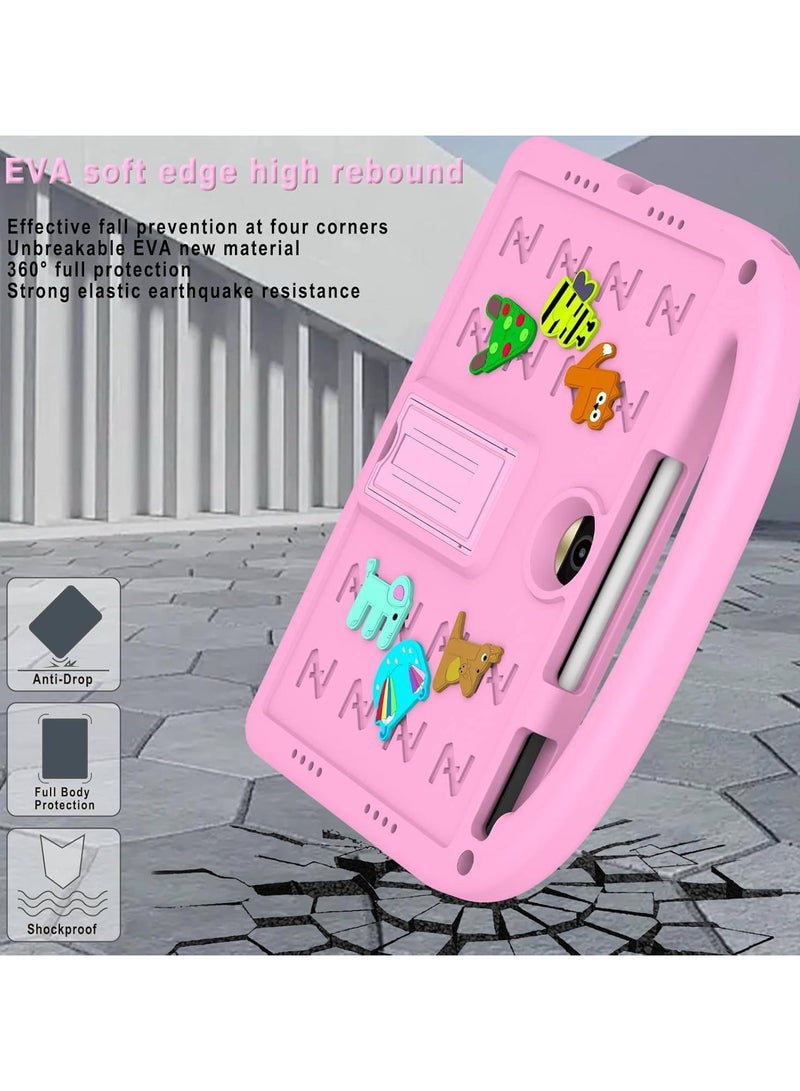 VKL Kids Case Compatible with Honor Pad 9 12.1Inch 2024, Cute Full Body Protective Cover with Handle Stand, Lightweight Shockproof Cover with Shoulder Strap Kickstand for Honor Pad 9 2024 (Pink) - Image 5