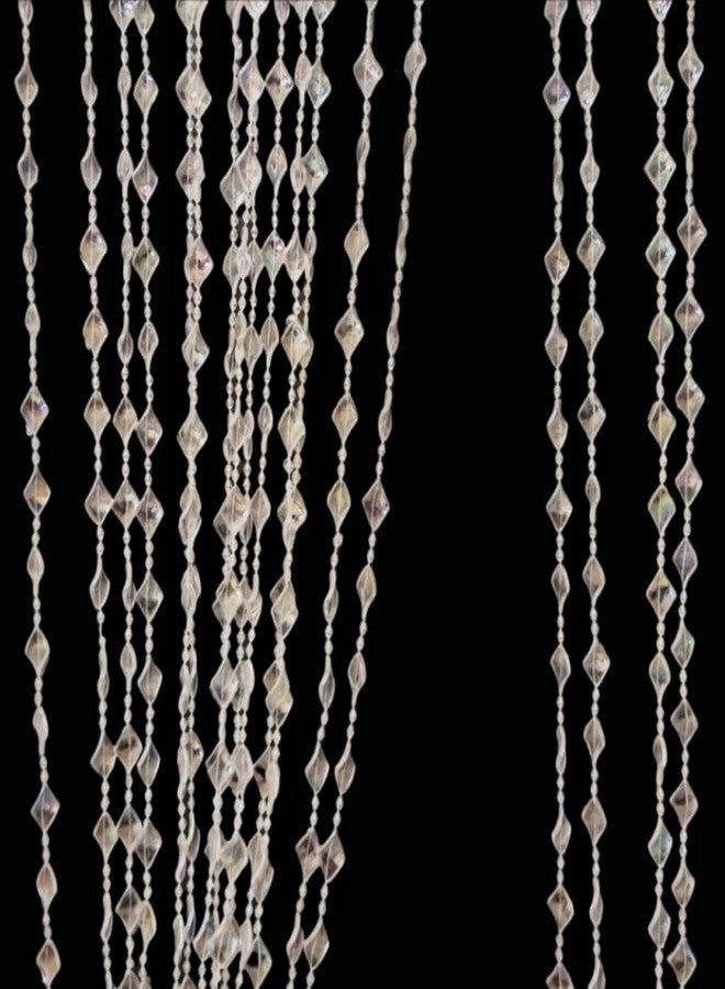 ave split Beaded Curtain Doorways Acrylic Hanging Door Beads String Curtains Tassel Room Divider Screen Decor for Doorway Window Living Room Wedding 050-f-g (Shiny Transparent) - Image 1