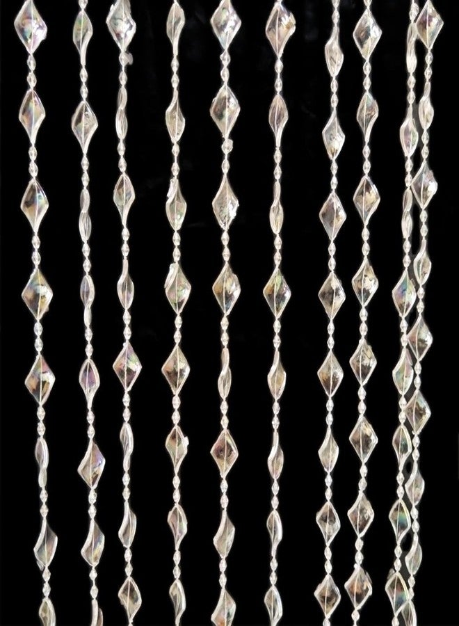 ave split Beaded Curtain Doorways Acrylic Hanging Door Beads String Curtains Tassel Room Divider Screen Decor for Doorway Window Living Room Wedding 050-f-g (Shiny Transparent) - Image 2