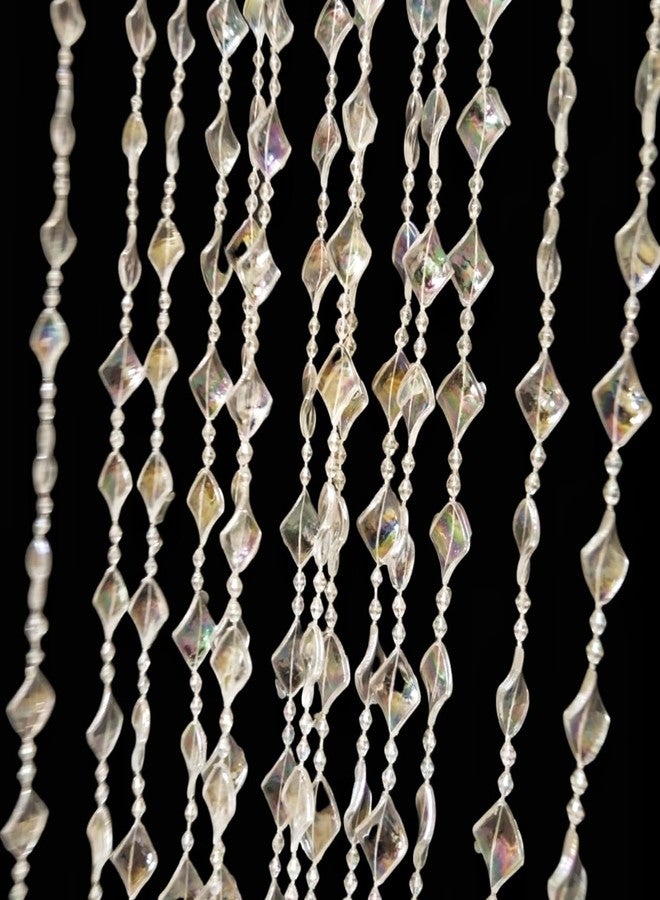 ave split Beaded Curtain Doorways Acrylic Hanging Door Beads String Curtains Tassel Room Divider Screen Decor for Doorway Window Living Room Wedding 050-f-g (Shiny Transparent) - Image 3